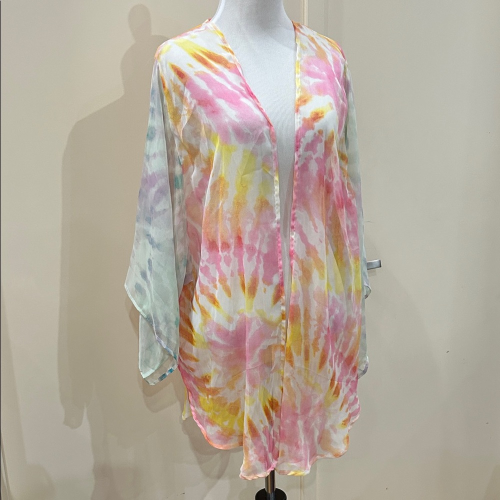 Multicolor Tie-Dye Women's Kimono Top